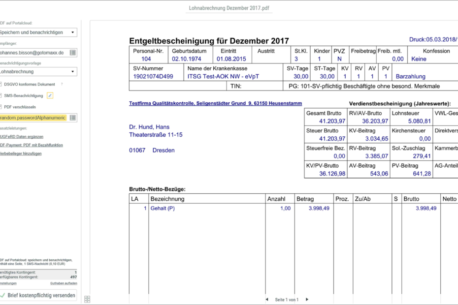 Lohnabrechnung DSGVO konform